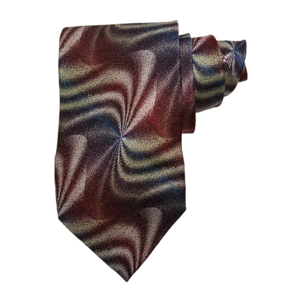 Vintage Jhane Barnes 100% Silk Tie JAPAN Psychedelic Swirl Original Fabric